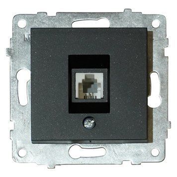 Механізм розетки телефонної GRANO чорний Ovivo Electric 600-000317-221 фото