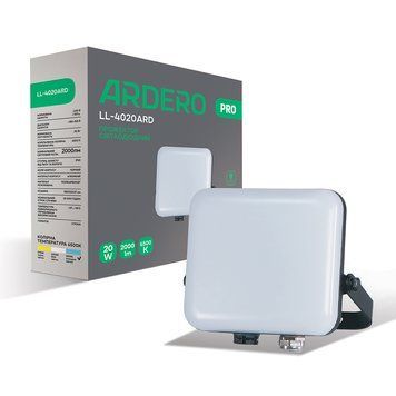 Світлодіодний прожектор Ardero LL-4020ARD PRO 20Вт 6500K чорний A-80225 фото