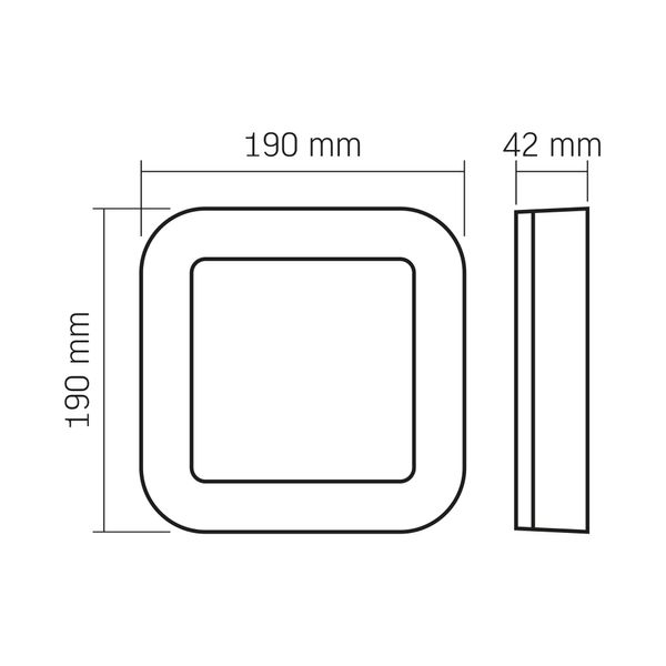 LED світильник ART IP65 квадратний VIDEX 15W 5000K Black 27812_V фото