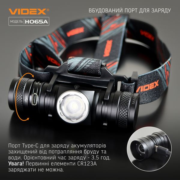 Налобний світлодіодний ліхтарик VIDEX VLF-H065A 1200Lm 5000K 27213_V фото