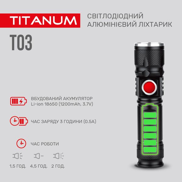 Портативный светодиодный фонарик TITANUM TLF-T03 230Lm 6500K 27318_T фото