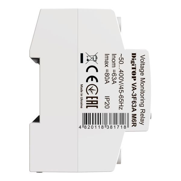 Трифазне реле напруги з контролем струму VA-3F63A M6R DigiTOP 4820118381718 фото