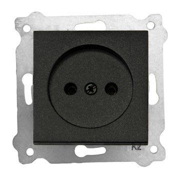 Механизм розетки без заземления черный KARELL Exen Elektrik 290-001403-235 фото