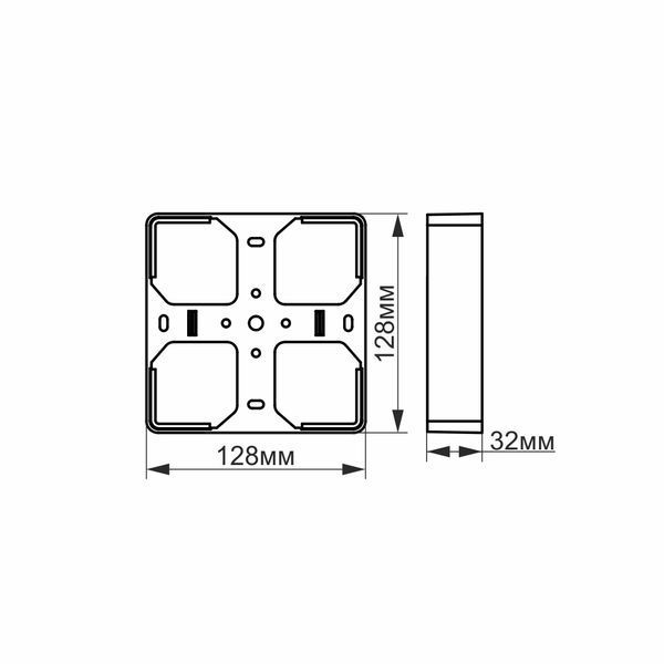 Рамка накладного монтажа безрамочного квадратного светильника VIDEX (VL-DLFS-15SF) 27057 фото