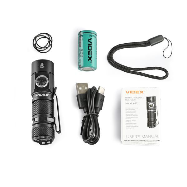 Портативний світлодіодний ліхтарик VIDEX VLF-A351 300Lm 5000K 28357 фото