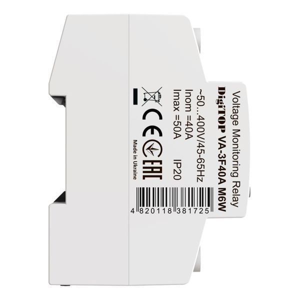Трехфазное реле напряжения с контролем тока VA-3F40A M6W DigiTOP 4820118381725 фото