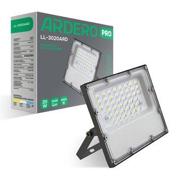 Світлодіодний прожектор Ardero LL-3020ARD PRO 20Вт 6500K сірий A-80025 фото