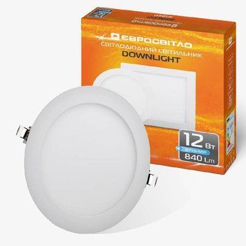 Світильник точковий врізний Євросвітло 12Вт коло LED-R-170-12 4200К 2100002265556 фото