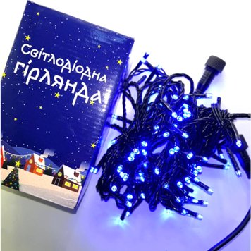 Гірлянда вулична світлодіодна лінійна Ultralight DL String 100Led 10м синє світло чорний дріт 2мм IP44 без контролера 52384 фото