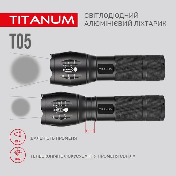 Портативный светодиодный фонарик TITANUM TLF-T05 300Lm 6500K 27320_T фото