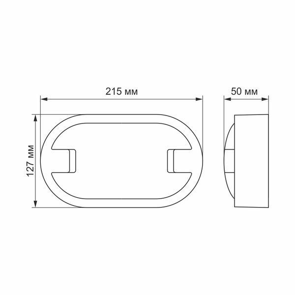 LED світильник IP65 овальний VIDEX 15W 5000K сірий 25805 фото