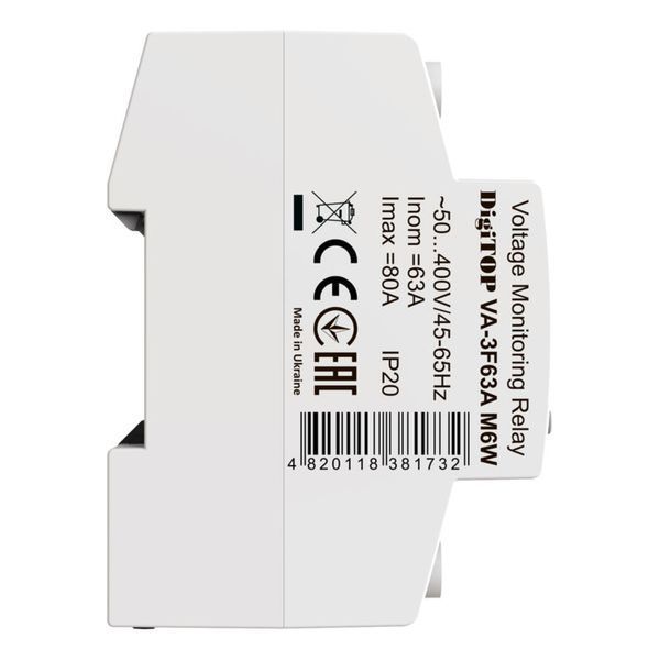 Трифазне реле напруги з контролем струму VA-3F63A M6W DigiTOP 4820118381732 фото