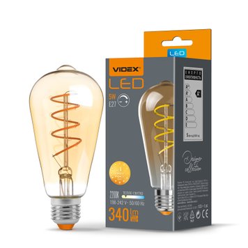 LED лампа VIDEX Filament ST64FASD 5W E27 2200K дімерна бронза 25014_V фото