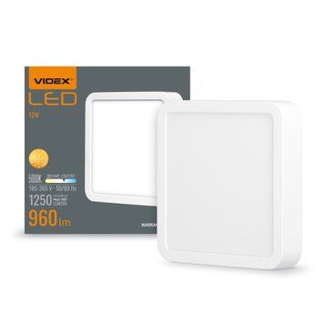 LED Светильник накладной квадрат VIDEX 12W 5000K White 24151 фото