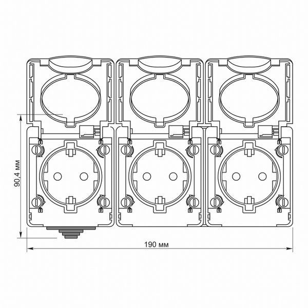 IP65 Розетка наружная тройная с заземлением серая VIDEX BINERA 27577 фото