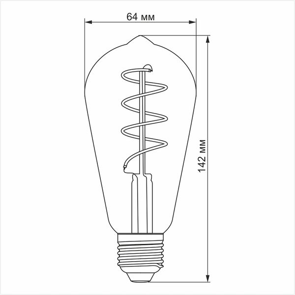 LED лампа VIDEX Filament ST64FASD 5W E27 2200K дімерна бронза 25014_V фото