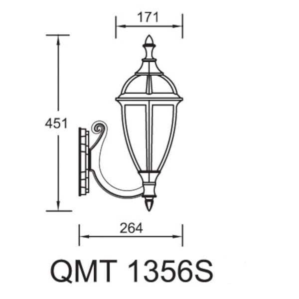 Светильник уличный настенный Lusterlicht QMT 1356S California I антич/бронза Е27 46724 фото