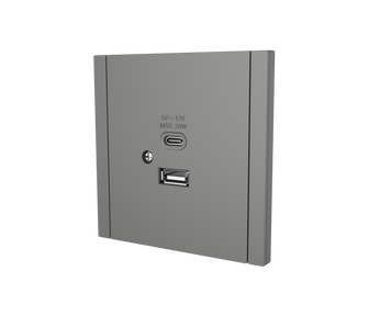 Розетка USB+ type-C сіра L-TEC LT-F-79-G фото