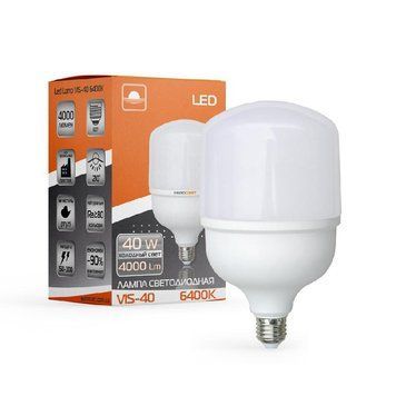 Лампа світлодіодна високопотужна Євросвітло 40Вт 6400К (VIS-40-E27) 2100005546256 фото