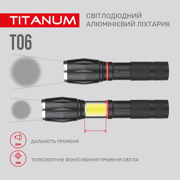 Портативный светодиодный фонарик TITANUM TLF-T06 300Lm 6500K 27321_T фото