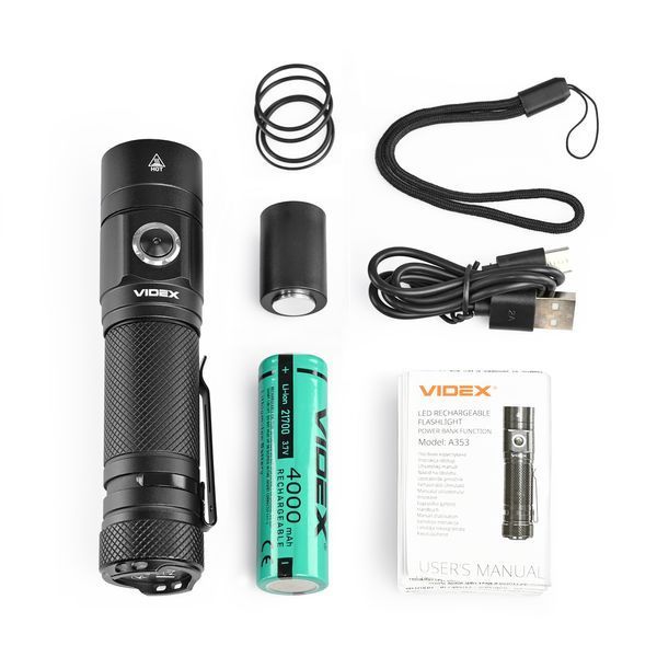Портативный светодиодный фонарик VIDEX VLF-A353 900Lm 5000K 28359 фото
