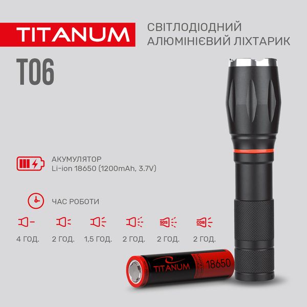 Портативный светодиодный фонарик TITANUM TLF-T06 300Lm 6500K 27321_T фото