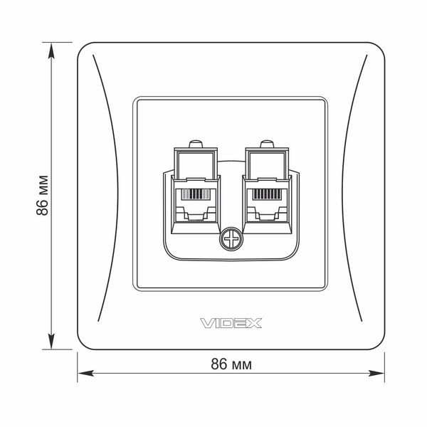 Розетка CAT6+CAT3 подвійна кремова VIDEX BINERA VF-BNSK2PC6TF3-CR фото