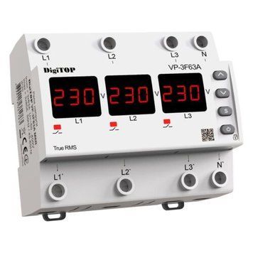 Трехфазное реле напряжения на 6 модулей VP-3F63A M6R DigiTOP 4820118381763 фото