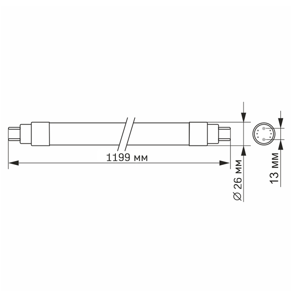 LED FITO лампа VIDEX T8F 18W 1.2M VL-T8F-1812B фото