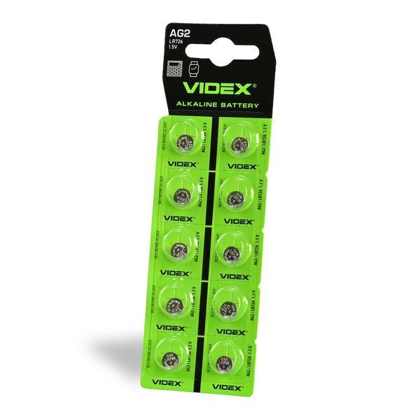 Батарейка годинникова Videx AG 2/LR726 BLISTER CARD 10 шт 23422 фото