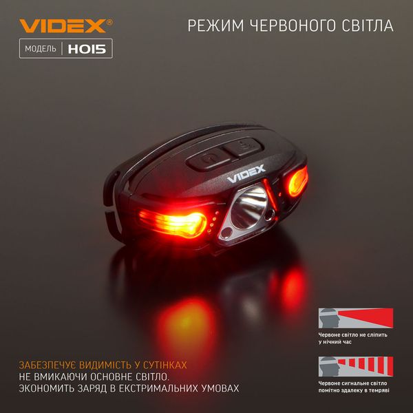 Налобний світлодіодний ліхтарик VIDEX VLF-H015 330Lm 5000K VLF-H015 фото