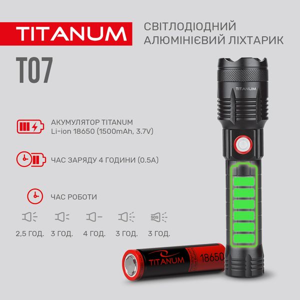 Портативный светодиодный фонарик TITANUM TLF-T07 700Lm 6500K 27322_T фото