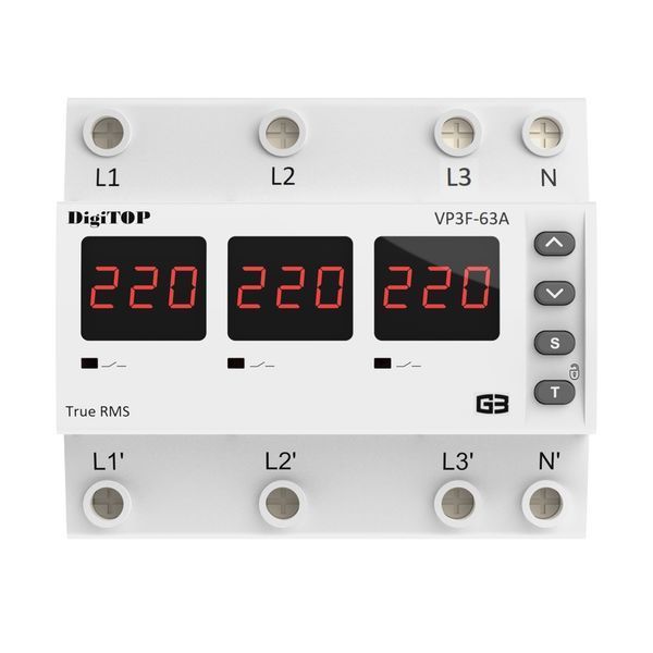 Трехфазное реле напряжения на 6 модулей VP-3F63A M6R DigiTOP 4820118381763 фото