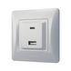 Розетка USB-A+USB-C PD20W серебряный шелк VIDEX BINERA 28202 фото 3