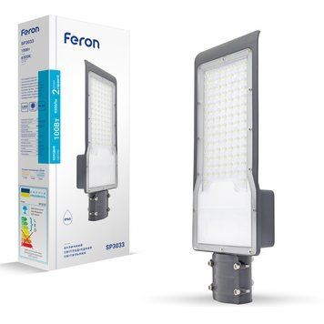 Світлодіодний консольний світильник Feron SP3033 100Вт 6500K сірий F-32578 фото