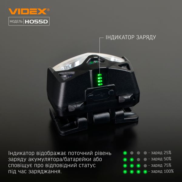 Налобний світлодіодний ліхтарик VIDEX VLF-H055D 500Lm 5000K VLF-H055D фото