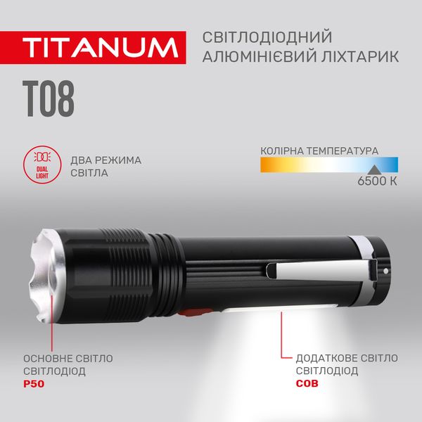 Портативный светодиодный фонарик TITANUM TLF-T08 700Lm 6500K 27323_T фото