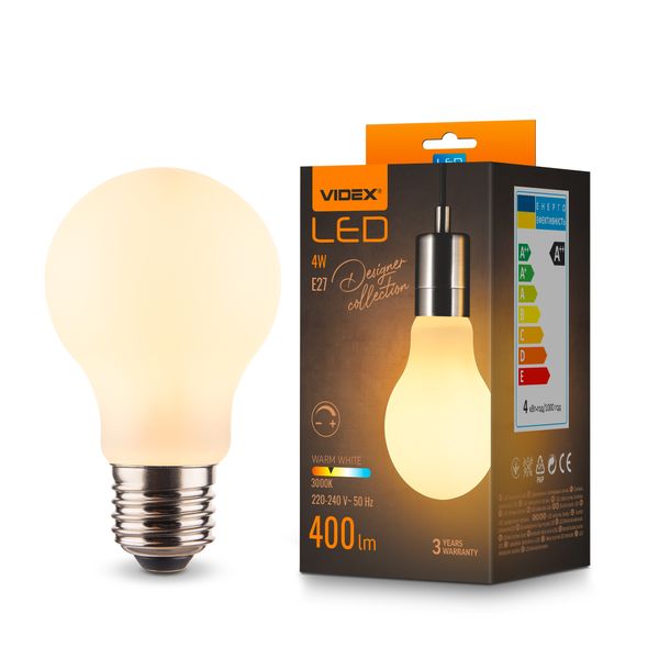 LED лампа VIDEX Filament VL-DA60MO 4W E27 3000K Porcelain dimmable 27623_V фото