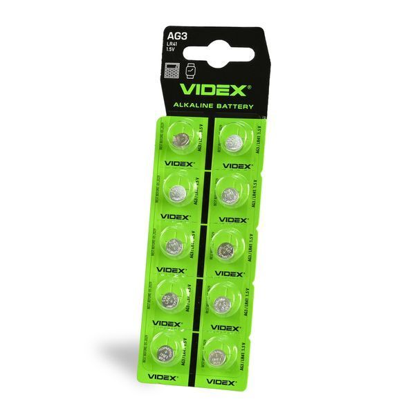 Батарейка часовая Videx AG 3/LR41 BLISTER CARD 10 шт 23266 фото
