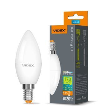 LED лампа VIDEX C37h 6W E14 4100K 28599 фото