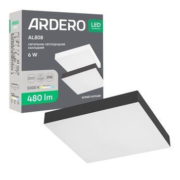 Світлодіодний накладний світильник Ardero AL808 6Вт 5000K чорний A-80629 фото