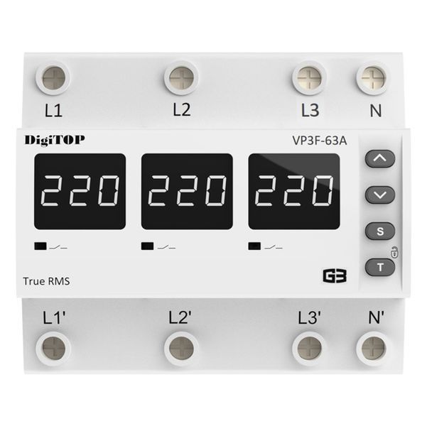 Трехфазное реле напряжения на 6 модулей VP-3F63A M6W DigiTOP 4820118381770 фото