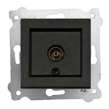 Механизм розетки ТВ конечной черный KARELL Exen Elektrik 290-001403-258 фото