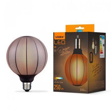 LED лампа VIDEX Filament VL-DG125BN 6W E27 1800K Black Magician pine needles 27619 фото