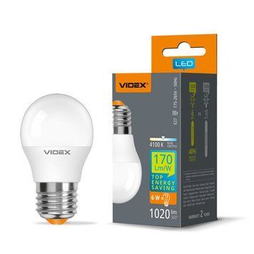 LED лампа VIDEX G45h 6W E27 4100K 28600 фото