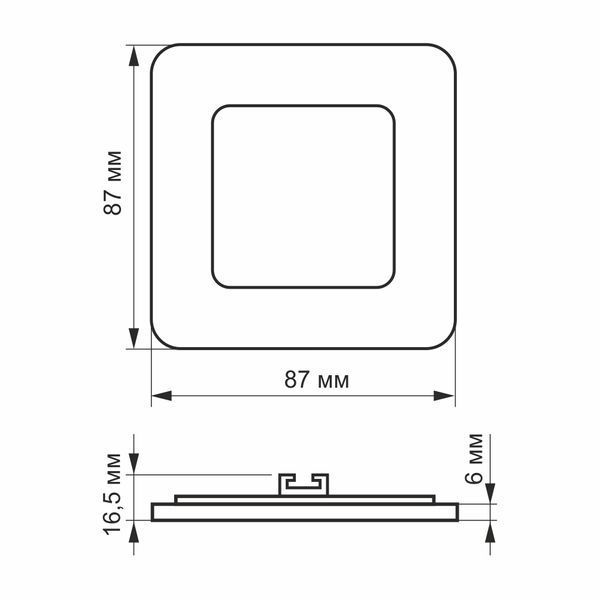 LED светильник встроенный квадрат VIDEX 3W 5000K 24625 фото