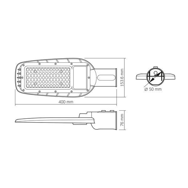 LED ліхтар вуличний VIDEX IP65 50W 5000Lm 5000K VL-SLE16-505 27468 фото