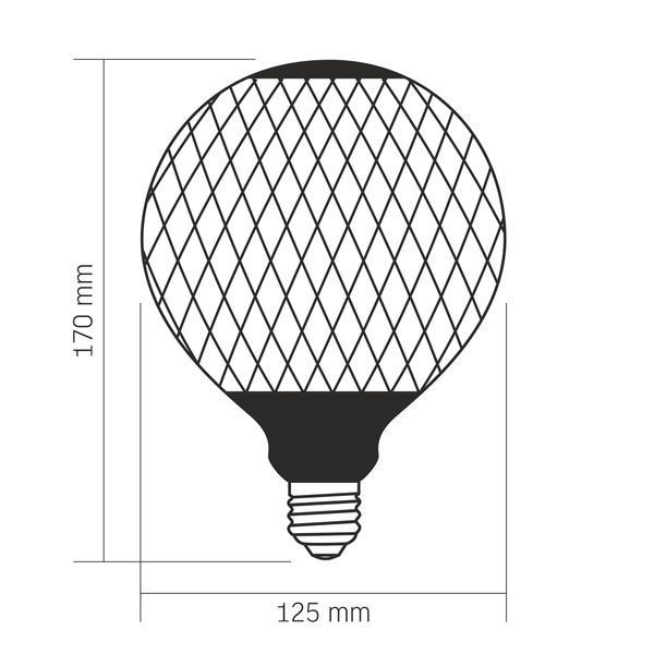 LED лампа VIDEX Filament VL-DG125BP 6W E27 1800K Black Magician net 27618 фото