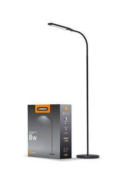 LED торшер черный VIDEX VL-TF0702B 8W 3000-5500K 25049 фото