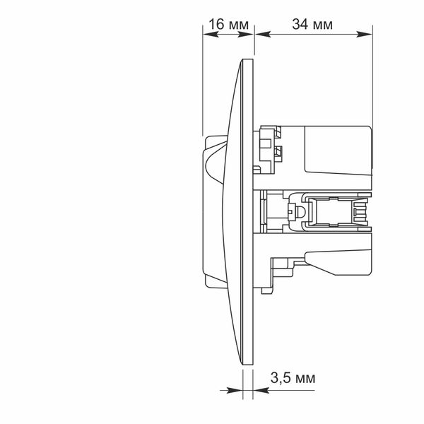 Розетка одинарная с заземлением и 2USB кремовая VIDEX BINERA VF-BNSK1GU2-CR фото